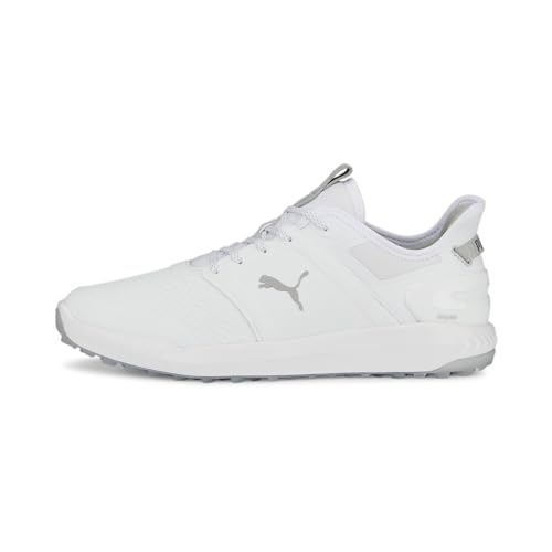 PUMA Herren Ignite Elevate Golfschuh, Weiß Silber, 46 EU PUMA Herren Ignite Elevate Golfschuh, Weiß Silber, 46 EU von PUMA