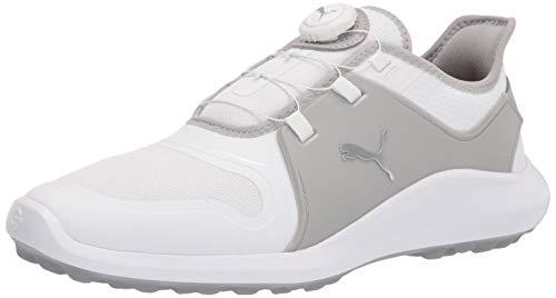 PUMA Herren Ignite Fasten8 Disc Golfschuh, White Silver High Rise, 41 EU von PUMA