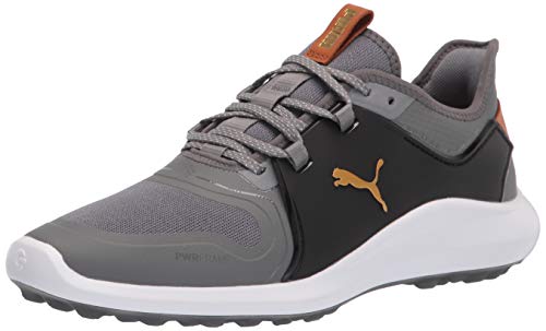 PUMA Herren Ignite Fasten8 Golfschuh, Quiet Shade-Gold Black, 42.5 EU von PUMA