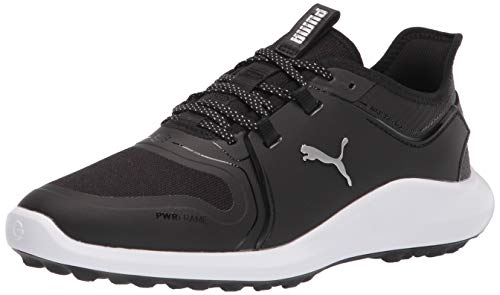 PUMA Herren Ignite Fasten8 Golfschuh, Black Silver Weiß, 41 EU Weit von PUMA