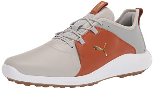 PUMA Herren Ignite Fasten8 Handarbeit Golfschuh, High-Rise/Gold/Leder braun, 43 EU von PUMA