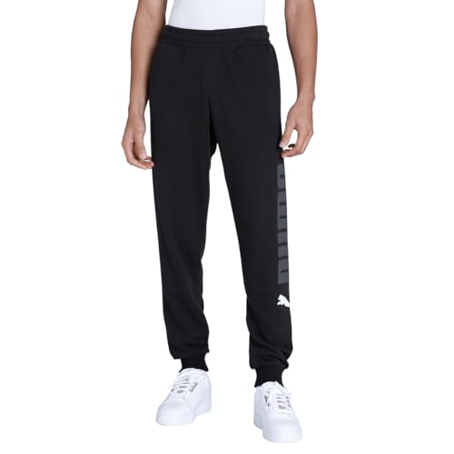 PUMA Herren Jogginghose Sweatpants Essentials+ Logo Pants, Farbe:Schwarz, Artikel:-01 puma Black, Größe:L von PUMA