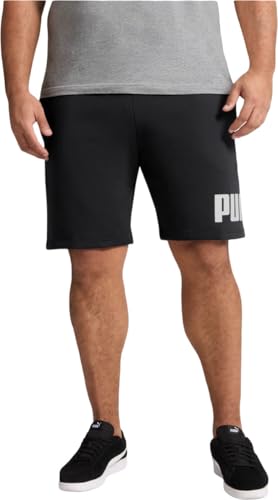 PUMA Herren Logo Fleece 10" (Available in Big & Tall) Shorts, Schwarz, Ss25, Large Hoch von PUMA