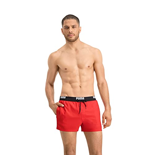 PUMA Herren Logo Short Length Swim Shorts Badehose, Red, XL EU von PUMA
