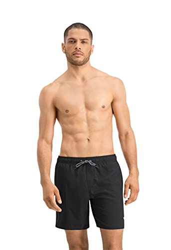 PUMA Herren Puma Middellange herenzwembroek – zichtbaar trekkoord Badehose, Schwarz, M EU von PUMA