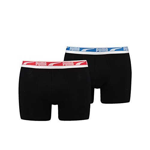 PUMA Herren Multi Logo Boxer, Black Combo, L (2er Pack) von Puma
