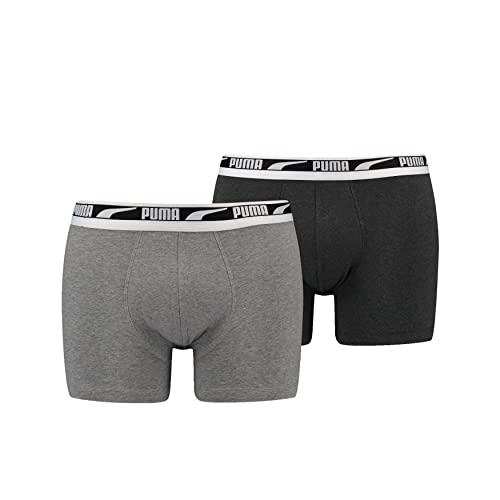 Puma Herren Mens Everyday Multi Logo Boxers Unterwäsche, Grey Mélange, M EU von Puma