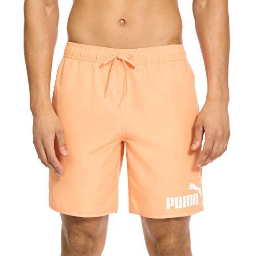PUMA Herren Number One Logo Volley Swim Board Short Badehose, Orange Peach, XL von PUMA