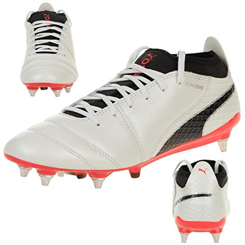 PUMA Herren ONE 17.2 Mx SG Fußballschuhe, White-Black-Coral, 41 von PUMA