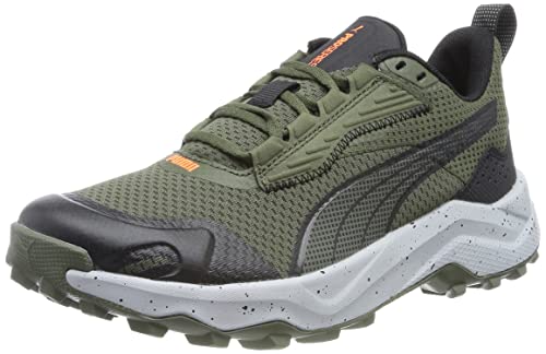 PUMA Herren Obstruct Profoam Straßen-Laufschuh, Green Moss Black Ultra Orange, 44.5 EU von PUMA