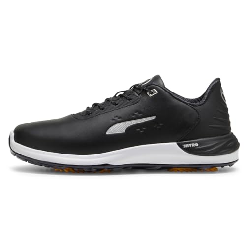 PUMA Herren Phantomcat Nitro + Golf Shoe, Black Silver-Yellow Sizzle, 40.5 EU von PUMA