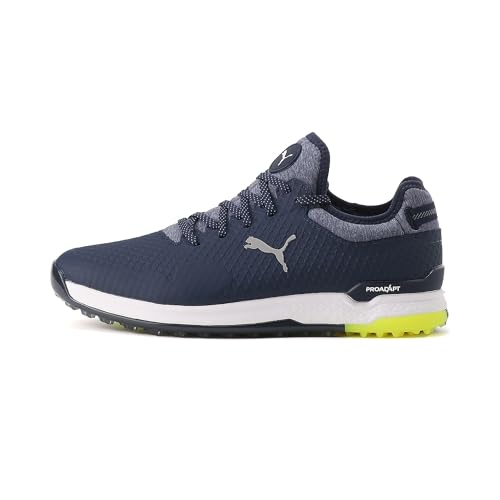 PUMA Herren PROADAPT ALPHACAT Golfschuh, Peacoat Silver-Safety Yellow, 42.5 EU von PUMA