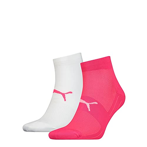 Puma Herren Performance Train Light Quarter 2p Sportsocken, Weiß (Pink/White 094), 43/46 (Herstellergröße: 043) (2er Pack) von PUMA