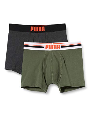 PUMA Herren Placed Logo Boxers Boxer-Shorts, Army Green, M (2er Pack) von PUMA