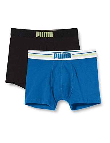 PUMA Herren Placed Logo Boxers Boxer-Shorts, Petrol Blue, L (2er Pack) von PUMA
