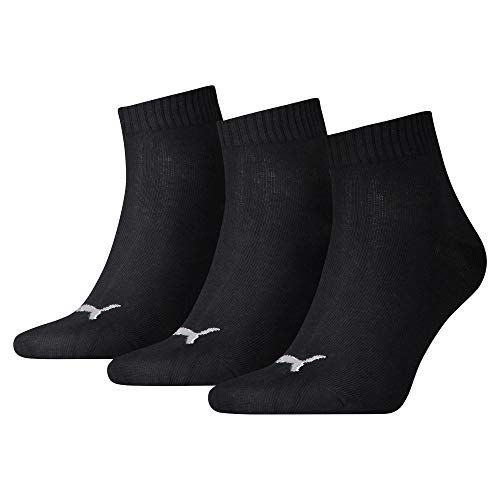PUMA Herren Plain 3p Quarter Socken, Schwarz, 43-46 von PUMA