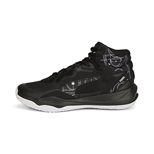 PUMA Herren Playmaker Pro Mid Sneaker, Courtside White Black, 42 EU von PUMA