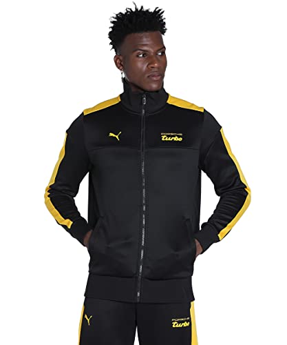 PUMA Herren Porsche Legacy MT7 Trainingsjacke SBlack Lemon Chrome Yellow von PUMA