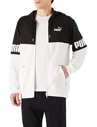 PUMA Herren Power Colorblock Full-Zip Hoodie Tr Sweatshirt, schwarz, M von PUMA