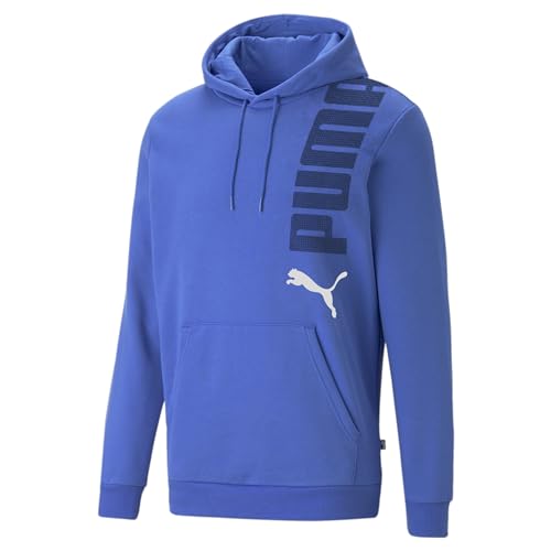 PUMA Herren Pullover Sweater Kapuzenpullover Essentials+ Logo Hoodie, Farbe:Blau, Artikel:-92 royal Sapphire, Größe:2XL von PUMA