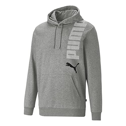 PUMA Herren Pullover Sweater Kapuzenpullover Essentials+ Logo Hoodie, Farbe:Grau, Artikel:-03 medium Gray Heather, Größe:2XL von PUMA