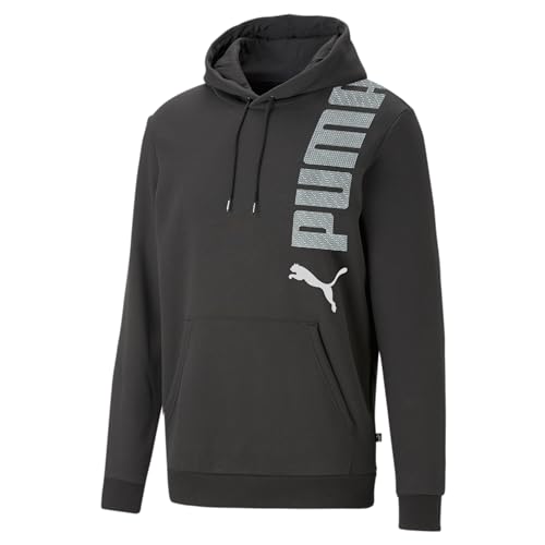 PUMA Herren Pullover Sweater Kapuzenpullover Essentials+ Logo Hoodie, Farbe:Schwarz, Artikel:-01 puma Black, Größe:M von PUMA
