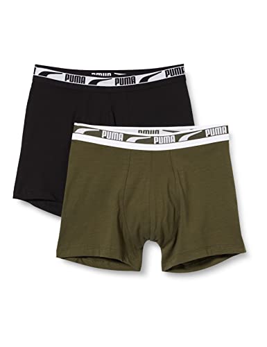 PUMA Herren Puma Men's Multi Logo 2 Pack BOXER, Forest Night Combo, L EU von PUMA