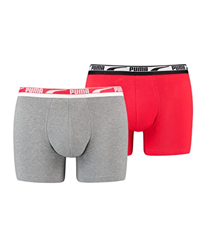 PUMA Herren Puma Men's Multi Logo 2 Pack BOXER, Intense Red Combo, M EU von PUMA