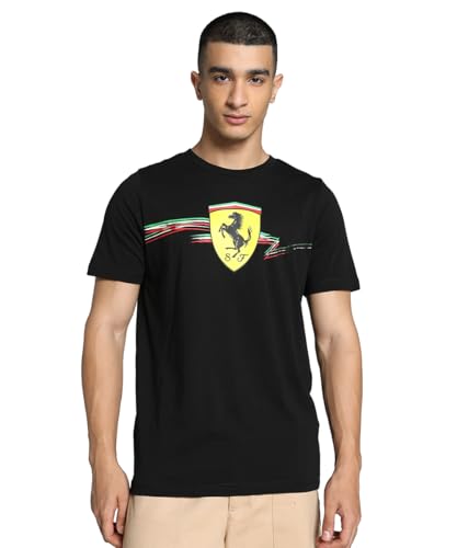 PUMA Herren Scuderia Ferrari Race Big Shield T-Shirt L Black von PUMA