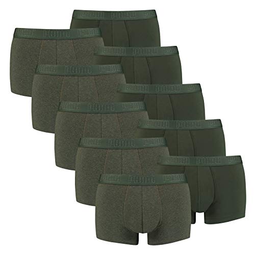 PUMA 10 er Pack Short Boxer Boxershorts Men Pant Unterwäsche kurz 100000884, Farbe:009 - Green Melange, Bekleidungsgröße:M von PUMA