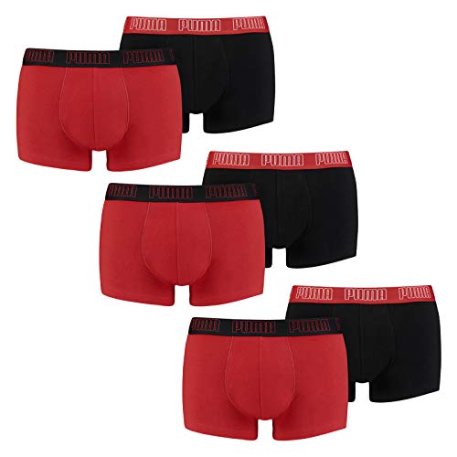 PUMA Herren Shortboxer Unterhosen Trunks 100000884 6er Pack, Wäschegröße:S, Artikel:-002 red/Black von PUMA