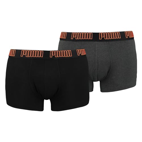 PUMA Herren Shortboxer Unterhosen Trunks 2er Pack, Wäschegröße:M, Artikel:-049 Black Ultra orange Combo von PUMA