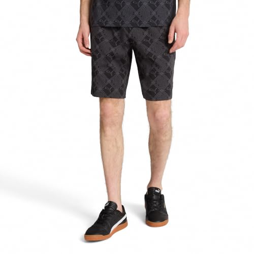 PUMA Herren-Shorts, grafisches Fleece, 20,3 cm, Logomania Alloverprint PUMA Schwarz Ss25, XXX-Large Hoch von PUMA