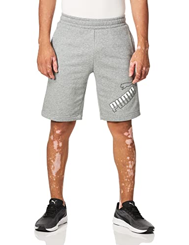 PUMA Herren-Shorts mit großem Logo, 25,4 cm, Mittelgrau meliert, XX-Large von PUMA
