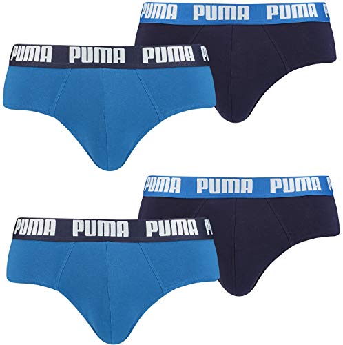 PUMA Herren Slips Briefs Unterhosen ohne Eingriff 4er Pack (M, Trueblue/Trueblue) von PUMA