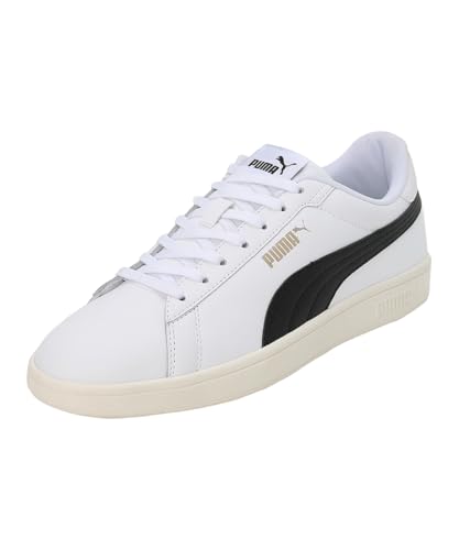 Puma Smash 3.0 L Unisex Sneaker , Puma White Puma Black Puma Gold Frosted Ivory, 42.5 EU von PUMA