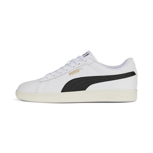 PUMA Unisex Smash 3.0 L Turnschuhe, Puma White Puma Black Puma Gold Frosted Ivory, 44.5 EU von PUMA