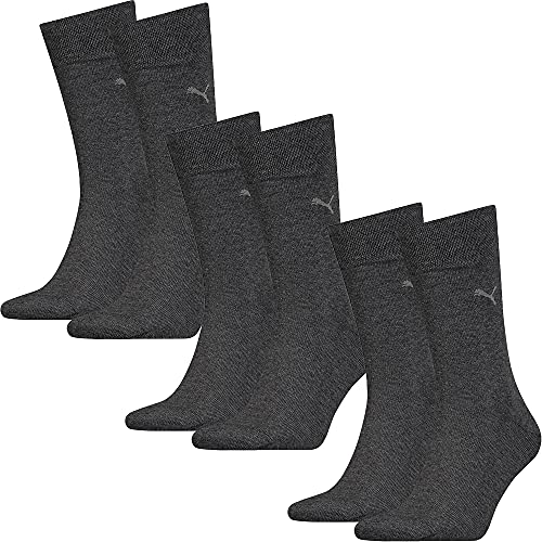 PUMA Herren Socken CLASSIC PIQUEE, 6er Pack, anthracite, 43-46 von PUMA
