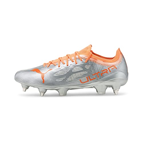 PUMA Herren Soft Ground Ultra 1.4 MxSG Fußballschuhe 46.5 Diamond Silver Neon Citrus Metallic Orange von PUMA