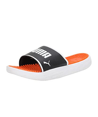 PUMA Men's Fashion Shoes SOFTRIDE SLIDE MASSAGE Slide Sandal, PUMA BLACK-PUMA WHITE-CAYENNE PEPPER, 46 von PUMA