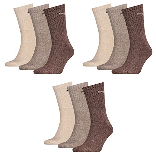 PUMA Herren Sportsocken Unisex 9P, Farbe:717 - chocolate/walnut/safar, Socken & Strümpfe:39-42 von PUMA