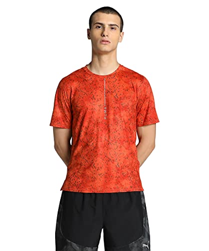 PUMA Herren Studio Yogini Lite Printed Trainings-T-Shirt LChili Powder Orange von PUMA