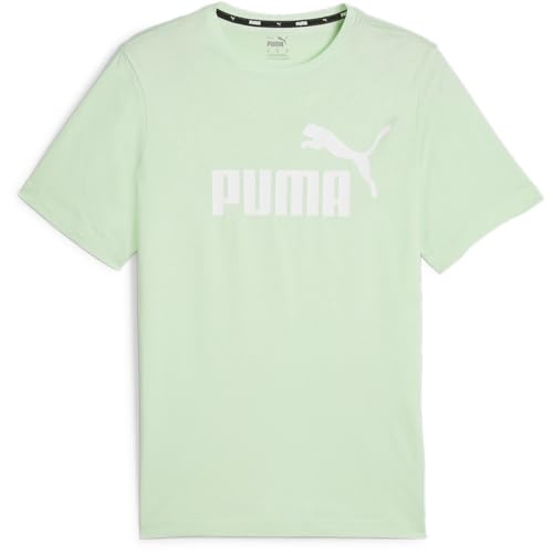 PUMA Herren T-Shirt Mint Green Ess Logo L, Pure Green, Large von PUMA