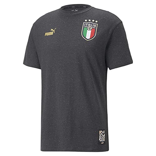 PUMA Herren Tops Italien ftblCulture T-Shirt Herren XL Dark Gray Heather Team Gold Beige von PUMA