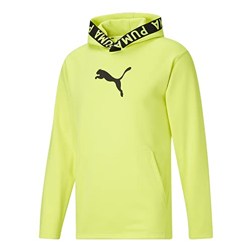 PUMA Herren Train Pwr Fleece Hoodie Kapuzenpullover, Limettengrün, L von PUMA