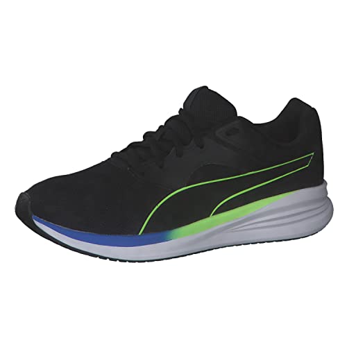 PUMA Herren Transport Straßen-Laufschuh, Black Fizzy Lime Royal Sapphire, 45 EU von PUMA