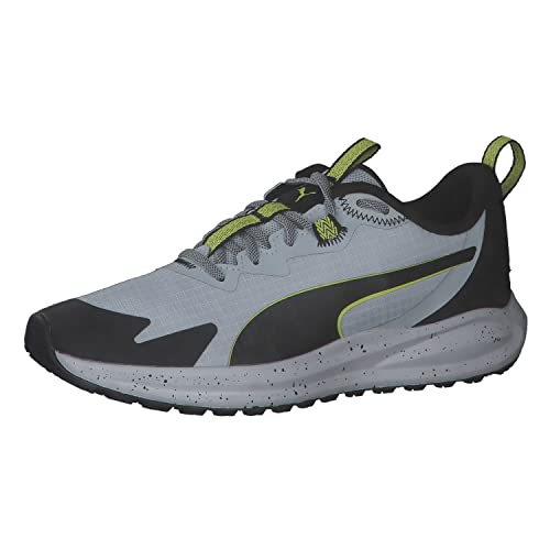 PUMA Unisex Adults' Sport Shoes TWITCH RUNNER TRAIL Road Running Shoes, PLATINUM GRAY-PUMA BLACK-OLIVE OIL, 42 von PUMA