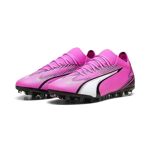 Puma Men Ultra Match Mg Soccer Shoes, Poison Pink-Puma White-Puma Black, 42.5 EU von PUMA