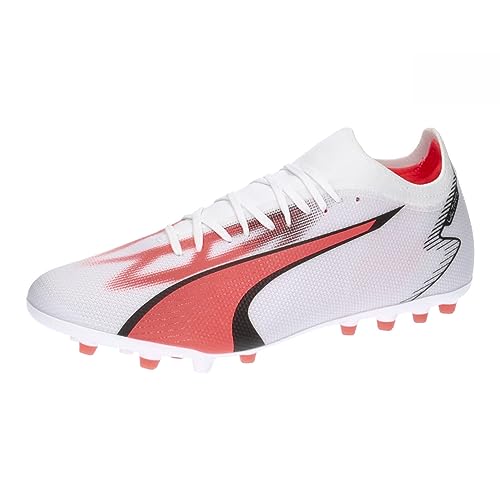 PUMA Herren Ultra Match Mg Fussballschuh, White Black fire Orchid, 42.5 EU von PUMA