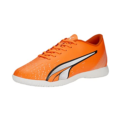 PUMA Herren Ultra Play Indoor Training Sneaker, Ultra Orange-Puma Weiß-Blau Glimmer, 40 EU von PUMA